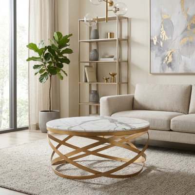 Canapé Table Miwwel Dësch Luxus Gold Modern Wunnzëmmer Design Edelstol