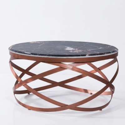 Couchtisch ronn Miwwelen Luxus neischwaarz Modern Wunnzëmmer Design brong