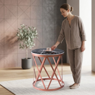 Wunnzëmmer Bäizëlltësch luxuriéis Luxus Miwwel Dësch brong Design nei