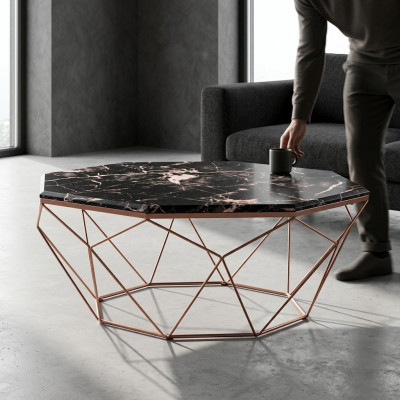 Modernt Wunnzëmmerdësch Couchtisch aus Holz Sofadësch schwaarz