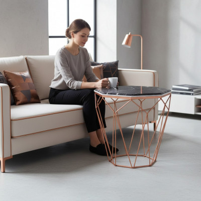 Sideboard Wunnzëmmer Luxusmiwwelen Material schwaarzt Metall Design