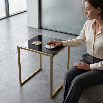 Wunnzëmmer Säitentafel Miwwel Stil Modern Material Edelstol Design