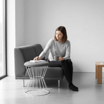 Hocker Fousshocker Wierfel Luxus Miwwelen Design Stil Lounge Club Stoff