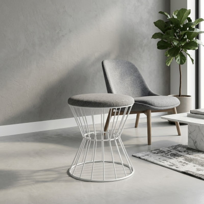 Hocker Fousshocker Wierfel Luxus Miwwelen Design Stil Lounge Club Stoff
