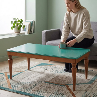 Couchtisch Holzbriet Luxus Miwwelen Design Wunnzëmmera besch zeitgeméiss brong