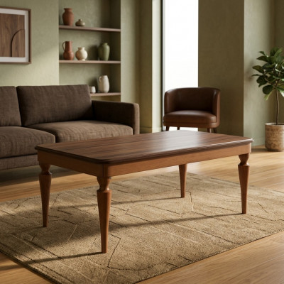 Cofferdësch Luxusdesign nei Wunnzëmmer Miwwelen brong Dësch Holz