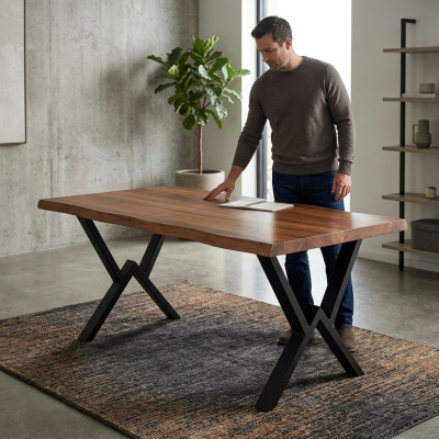 Iesszëmmer Iessdësch Luxusmiwwelen Holz Kichendësch nei brong Dësch modern