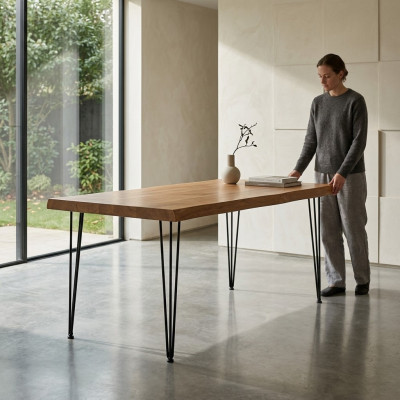 Iesszëmmer Iessdësch Luxus Miwwelen Holz Kichendësch nei brong Dësch modern