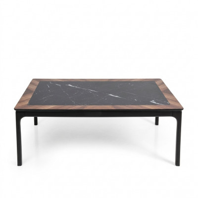 Miwwelen Dësch Luxus Modern Dëschliwwerkfäeg Stoff Design schwaarz