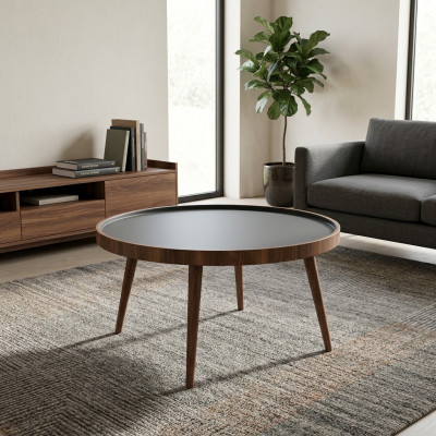 Ronnen Iesszëmmer Dësch Couchtisch Faarf Brong Nei Stil Modern Holz