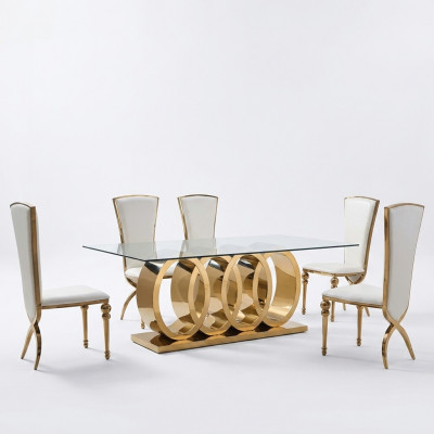 Modern Iessdësch Edelstaldësch Iesszëmmerdëscher Designer Miwwelen Dëscher