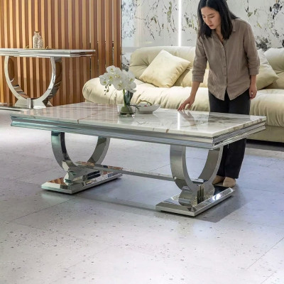 Modernen Gray Couchtisch Edelstahltisch Stuff Tischen Luxus Design