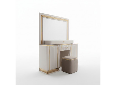 Schlofzëmmer Set Make-up Dësch mat Spigel Stull Design Luxus nei 2tlg