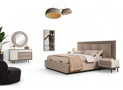 Schlofkummer Set Bett 2xNuetsdëscher Schminktisch Luxus nei 5-Stéck Design