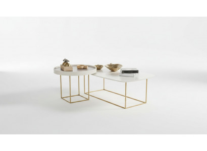 Wunnzëmmer Couchtisch Set Designer Ronntisch Hallefkreesfërmege Stolldësch