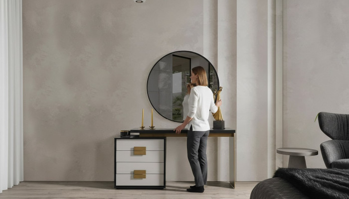 Schlofkummer Stilvolle Set Designer Schmincktësch Luxus Spigel 2tlg