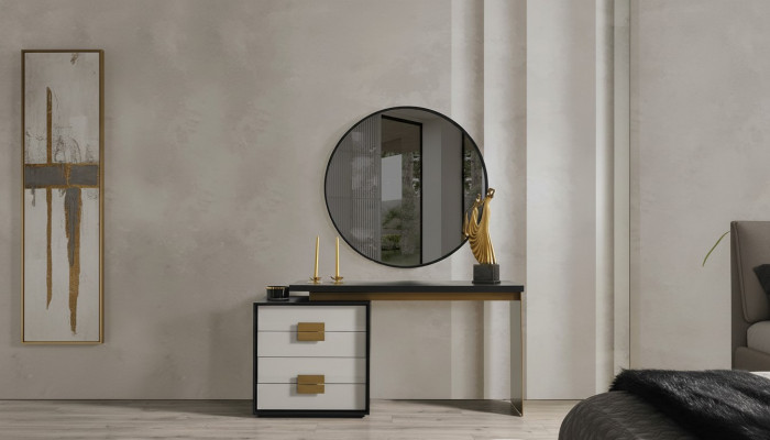 Schlofkummer Stilvolle Set Designer Schmincktësch Luxus Spigel 2tlg