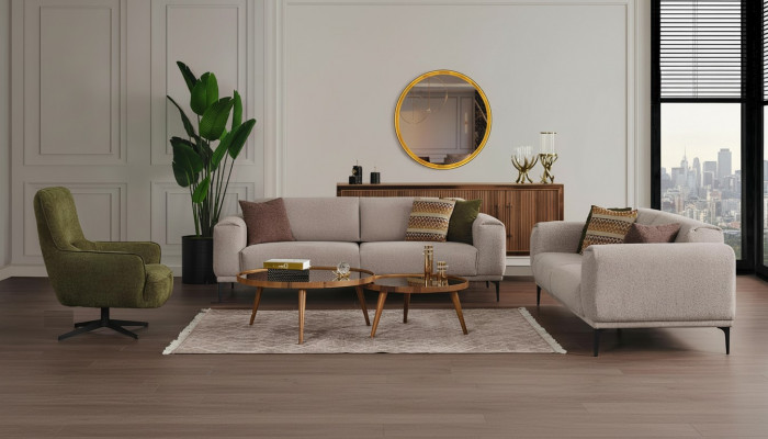 Wunnzëmmer Couchgarnitur Designer Set 3+2+1 Sëtzer Luxus Polster Miwwelen
