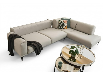Wäisst Eckcouch L-Form Designer Canapé Polstersofa Wunnzëmmer Miwwel Neist