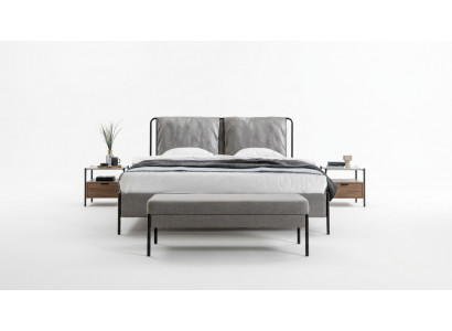 Exklusivt Schlofzëmmer Duebelbett Metallgestell Modern Bank Luxus Miwwelen