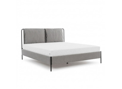 Modern Schlofzëmmer Bett Griit Duebelbett Metallgestell Textilbetter
