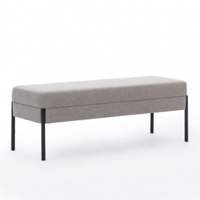 Grau Schlofkummer Sëtzbank Designer Holzgestell Textil Polsterbank