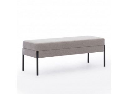 Grau Schlofkummer Sëtzbank Designer Holzgestell Textil Polsterbank