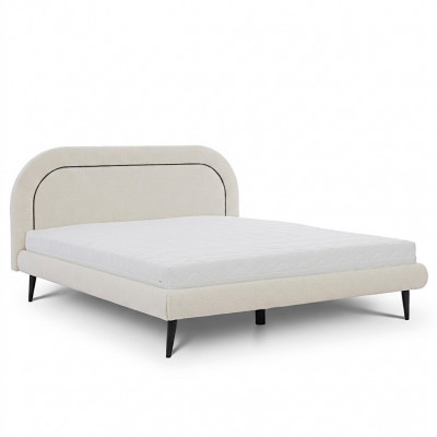 Schlofzëmmer Miwwelen Wäisst Bett Modern Stoffbett Polster Duebelbett