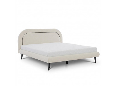 Schlofzëmmer Miwwelen Wäisst Bett Modern Stoffbett Polster Duebelbett