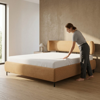 Brong Schlofkummerbett Polsterbetter Designer Holzgestell Textilbett