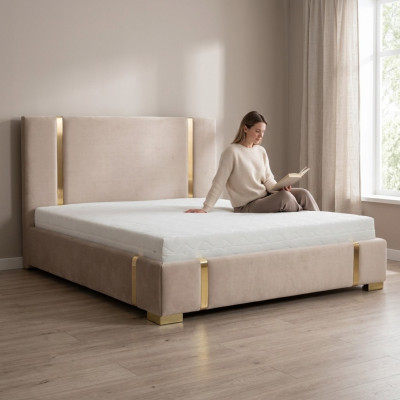 Beige Edelstolbett Schlofzëmmer Better Modern Polsterbett Miwwelen Neit