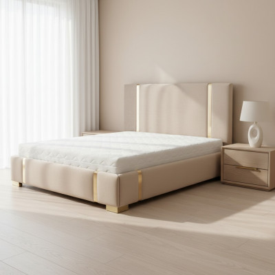 Beige Edelstolbett Schlofzëmmer Better Modern Polsterbett Miwwelen Neit