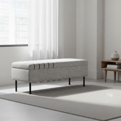 Modern Gro Schlofzëmmer Sëtzbank Luxuriéis Bettbank Holzgestell Nei