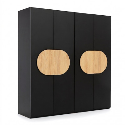 Schwaarze Kleederschaf Modern Schlofzimmer Miwwelen Luxus Holz Schaf