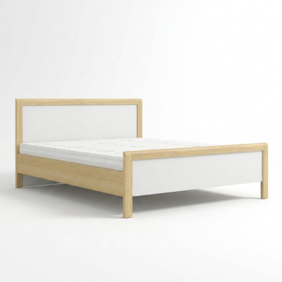 Modern wäisst Duebelbett Schlofzëmmer Better Héichwäertegt Holzgestell