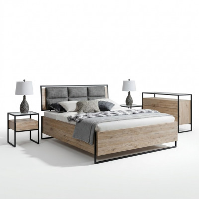 Modern Schlofkummer Set Bett Kleederschaf Holz Kommode 5tlg Garnitur