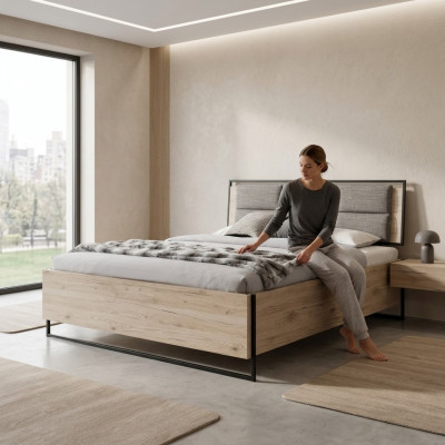 Modern Schlofzëmmer Bett Stilvoll hëlzent Bett Luxus duebel Bett