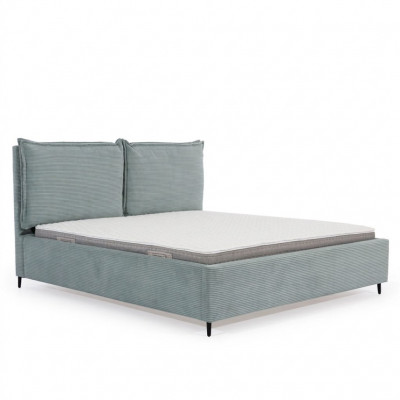 Grousst Schlofzimmer Bett Luxuriéist Textilbett Stilvoll Polsterbetter