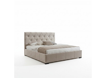Béiges Chesterfield Duebelbett Textil Nuetsdëscher Schlofkummer Set