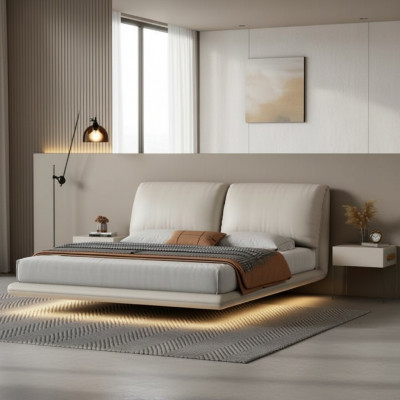 Wäisst Mauerbett Schlofkummer Designer Holzgestell Miwwelen Duebelbetter
