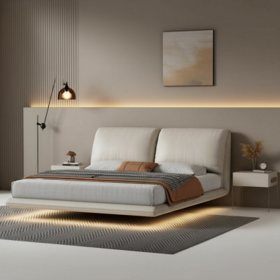 Wäisst Mauerbett Schlofkummer Designer Holzgestell Miwwelen Duebelbetter