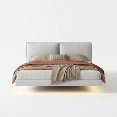 Wäisst Schlofzëmmer Wandbett Designer Better Holzgestell Duebelbetter