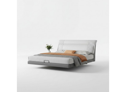 Wäisst Schlofzëmmer Bett Designer Liederbetter Textilbetter Duebelbetter