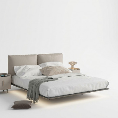 Hellgro Schlofzëmmer Wandbett LED-Bett Designer Holz Duebelbetter