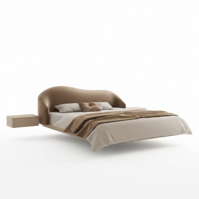 Beige Wandbett Designer Schlofzëmmer Better Luxus Duebelbetter Holz