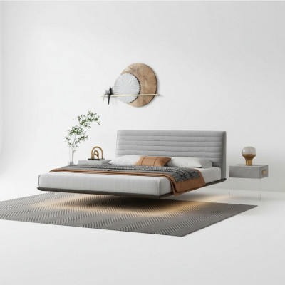Grousst Wandbett Designer Schlofzëmmer LED-Betten Modern Duebelbetter