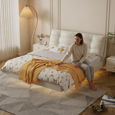 Schlofkummer Holzgestell Miwwelen Wäisst Duebelbett Liederbetter Textilbetter