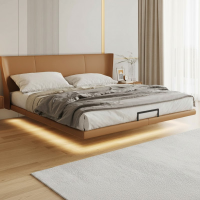 Brongt Wandsëtz Designer-Schlofkummer-Miwwelen Holzgestell Konschtliederbett