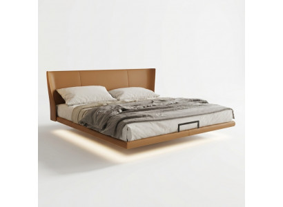 Brongt Wandsëtz Designer-Schlofkummer-Miwwelen Holzgestell Konschtliederbett