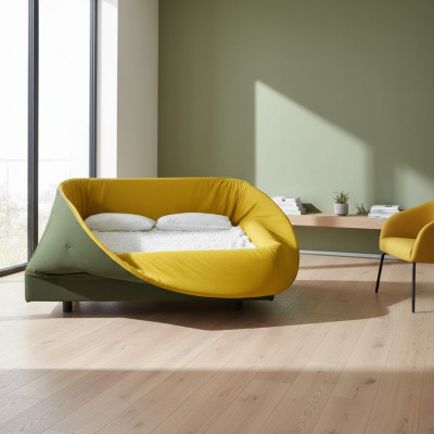 Schlofzëmmer Bett Designer Miwwel nei Luxus Material Holz